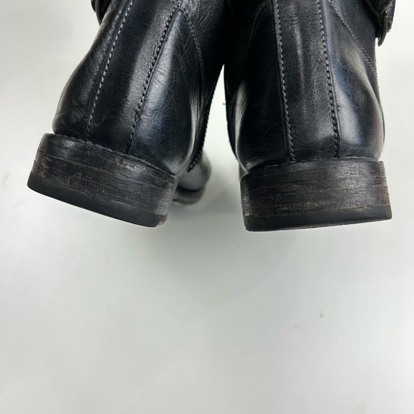 BED STU Cobbler Series Mid Calf Leather Moto Combat Boots Size 8 - Picture 3 of 10